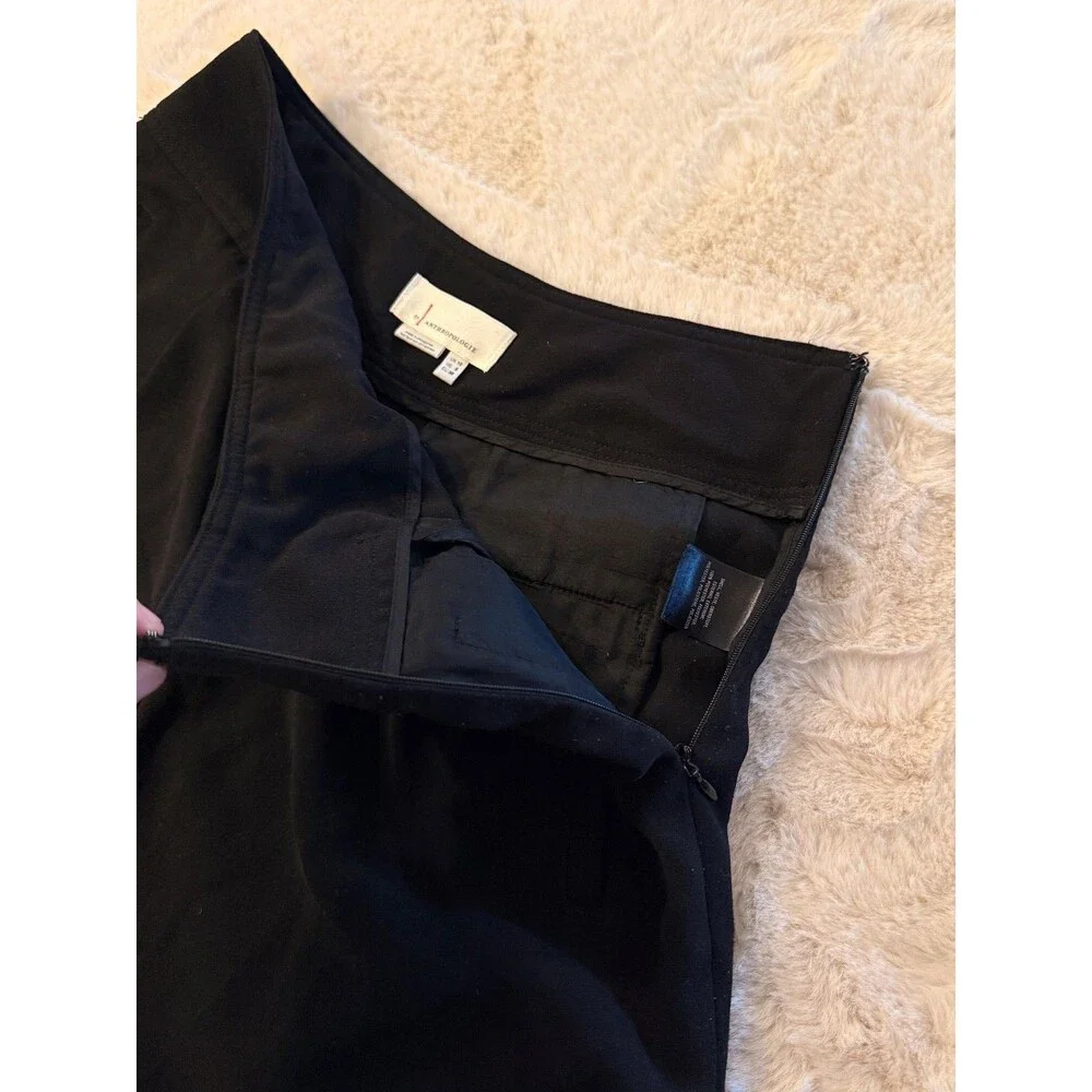 Anthropologie Sailor Shorts Womens 6 Black High Waist Button Front Twill Dressy - Picture 11 of 16